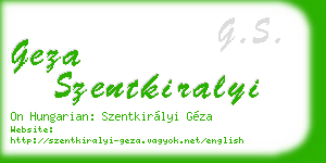 geza szentkiralyi business card